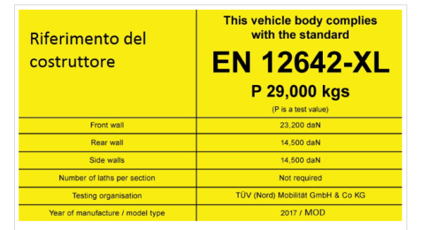 EN 12642 XL